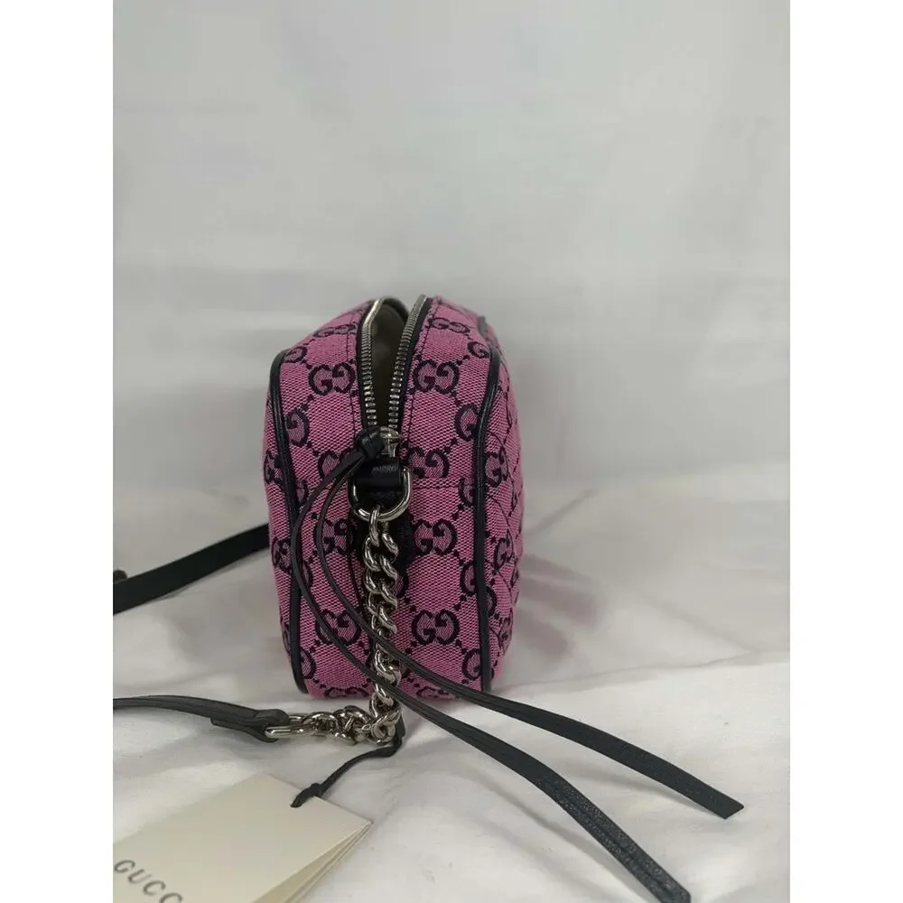 Gucci GG Marmont Shoulder Bag Diagonal Quilted GG Canvas Pink SPB JA-335380